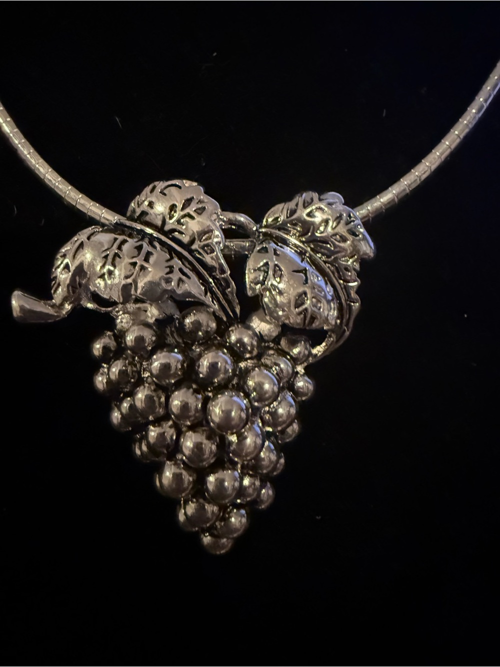 Pendant & Earrings Silver-Tone Grape Cluster Set